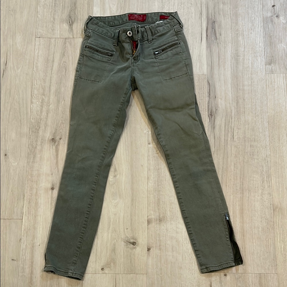 Lucky Brand Leyla Capri Olive Green Skinny Jeans